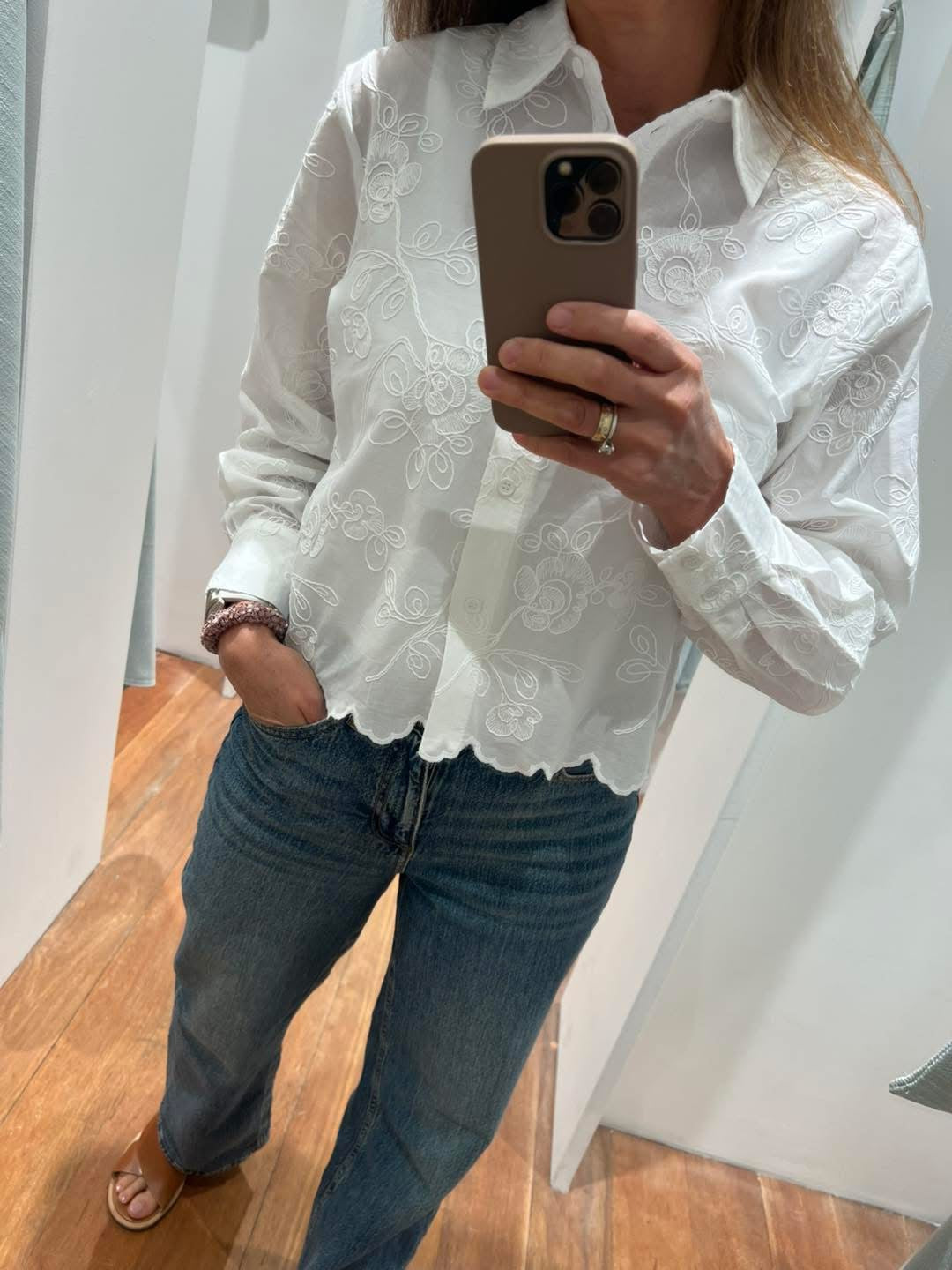 PCJEFINA Shirt - Cloud Dancer